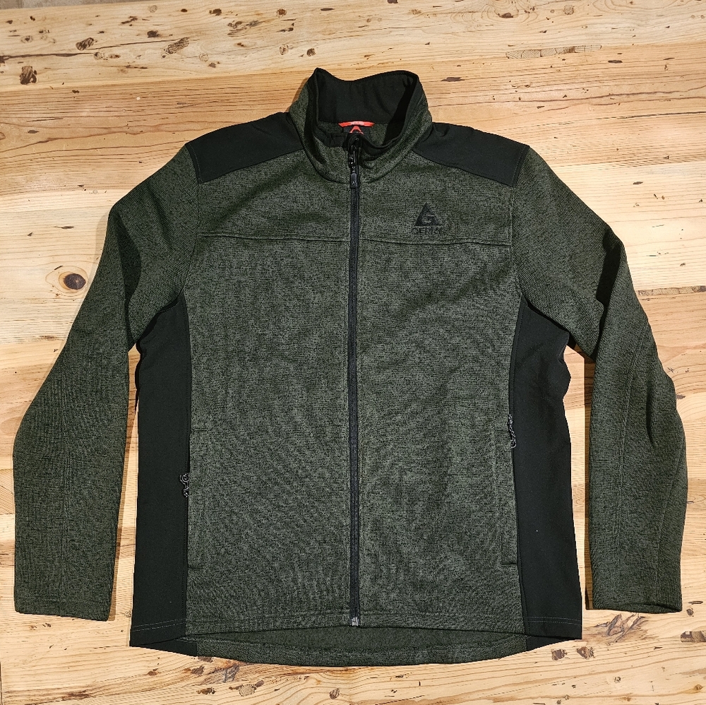 Gerry Men's Mixed Media Knit Zip Jacket, XL, Green